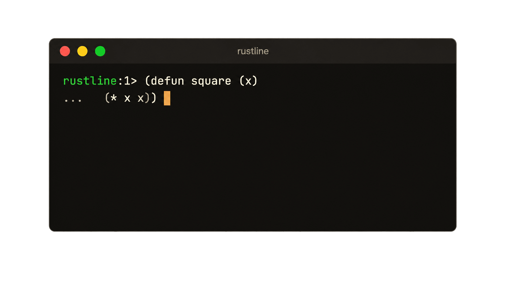 A continuation line, open until the parenthesis closes